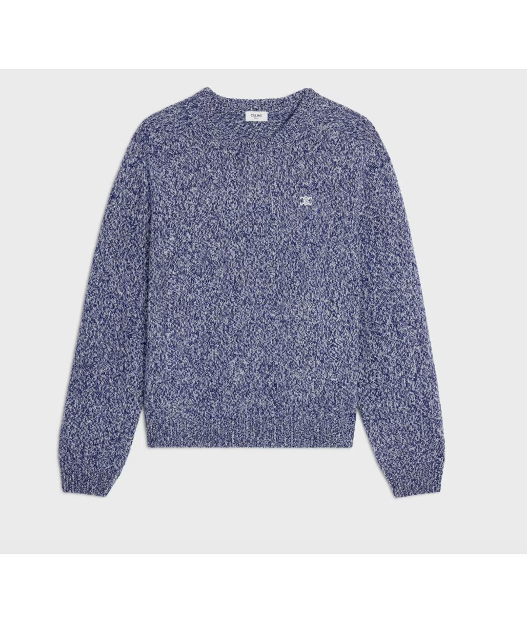 CELINE Синий шерстяной джемпер / свитер, фото 5