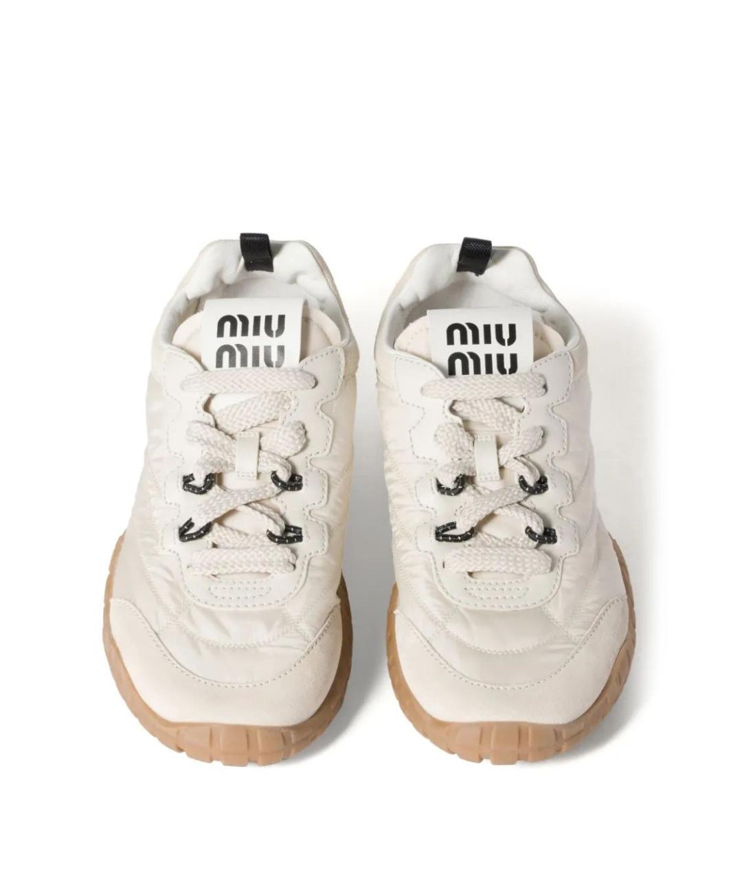 MIU MIU Бежевые замшевые кроссовки, фото 3