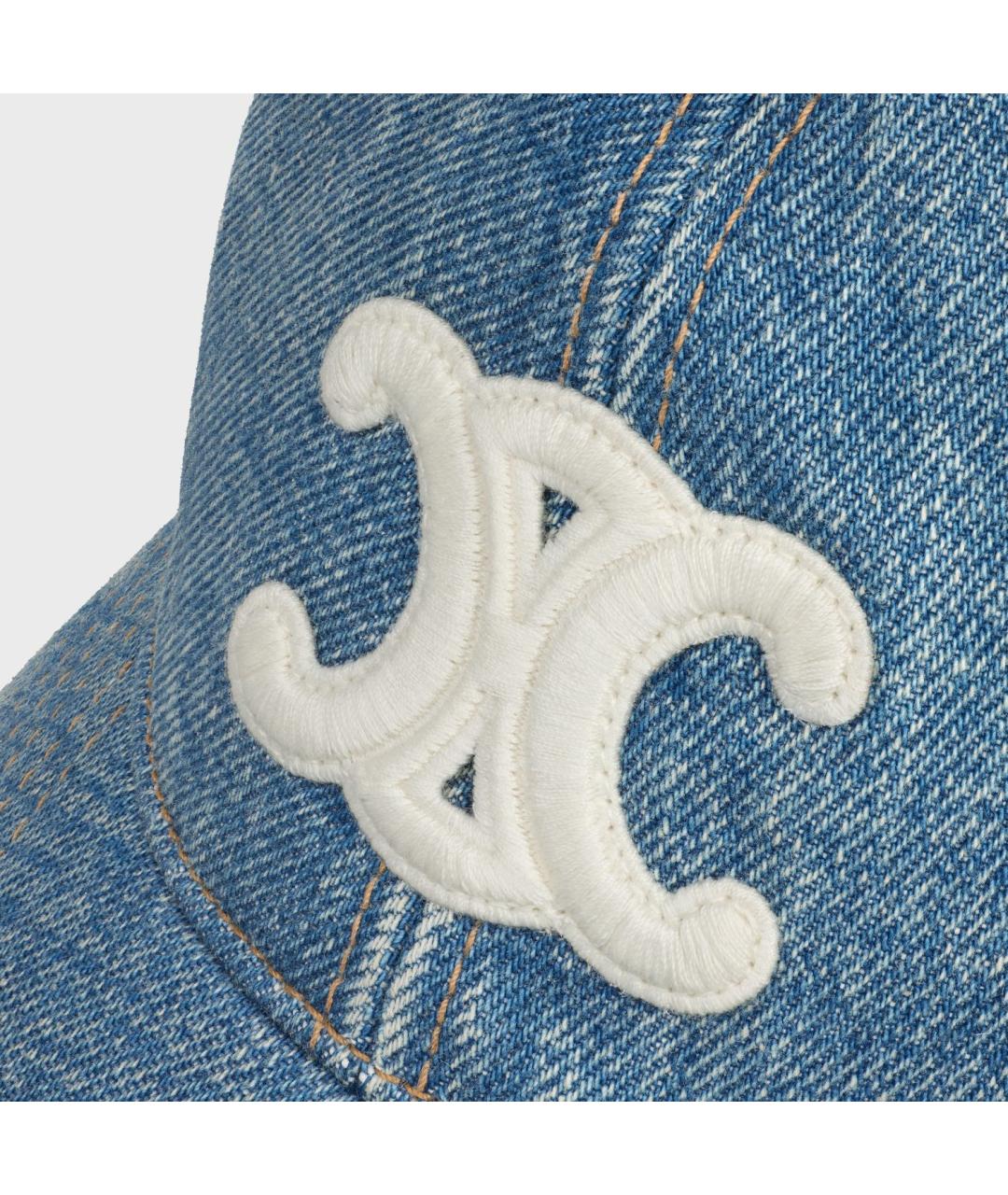 CELINE Голубая хлопковая кепка/бейсболка, фото 5