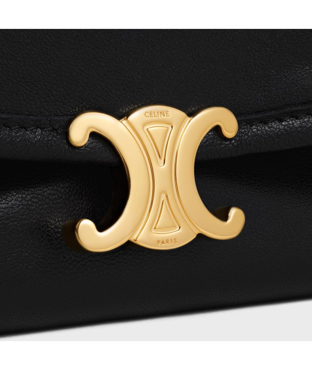 CELINE Черная кожаная сумка через плечо, фото 5