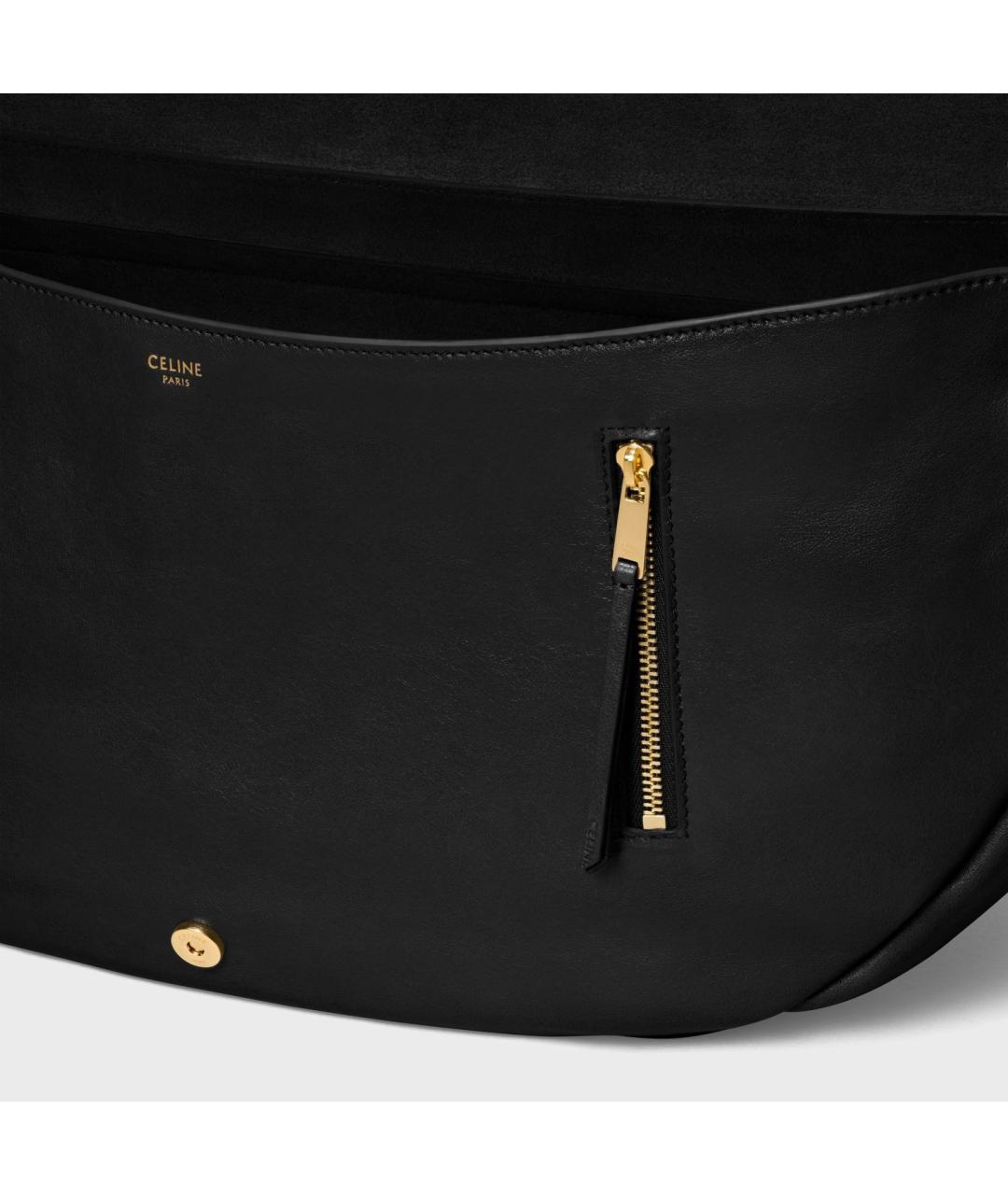 CELINE Черная кожаная сумка через плечо, фото 4