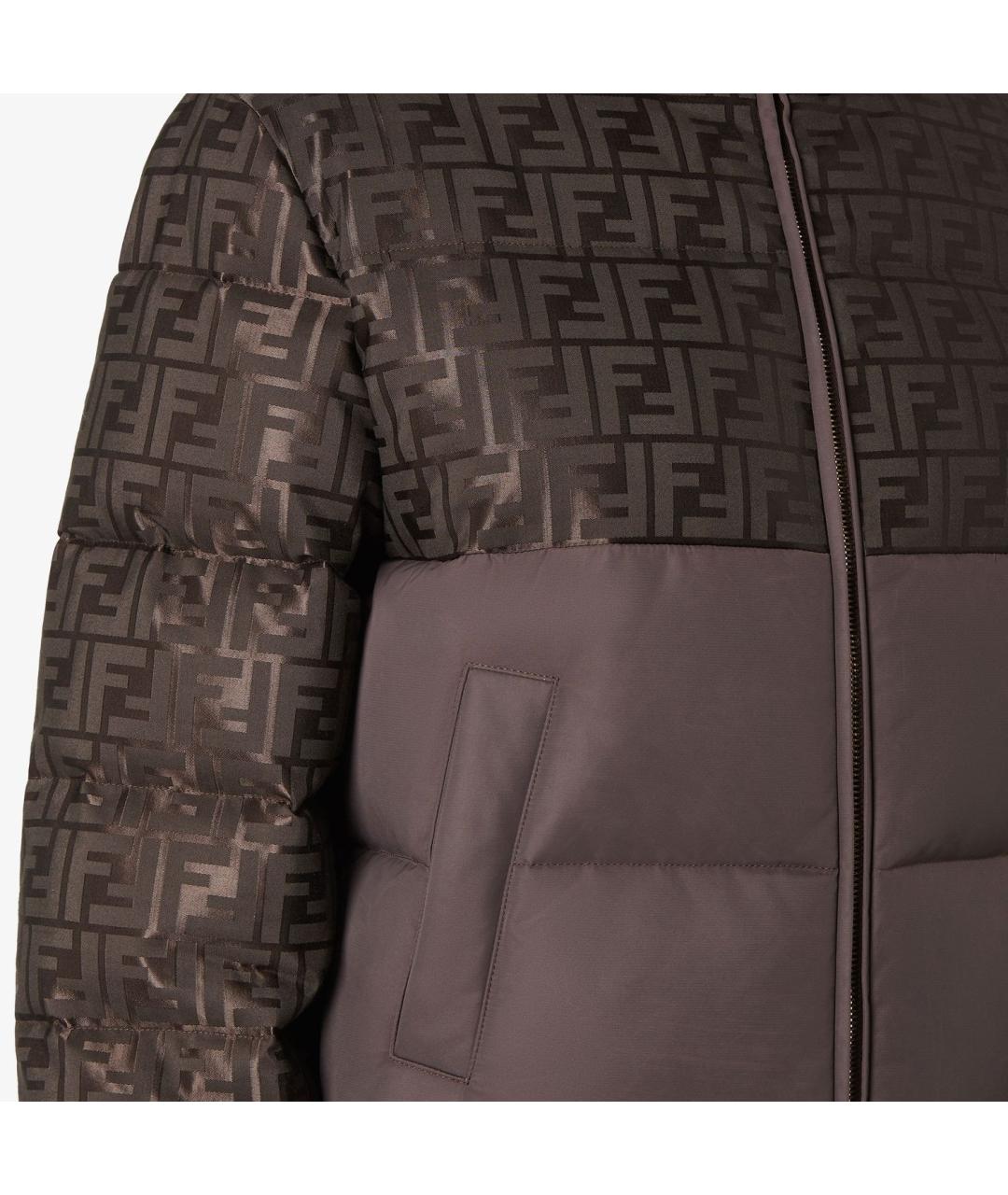 FENDI Коричневый полиамидовый пуховик, фото 3