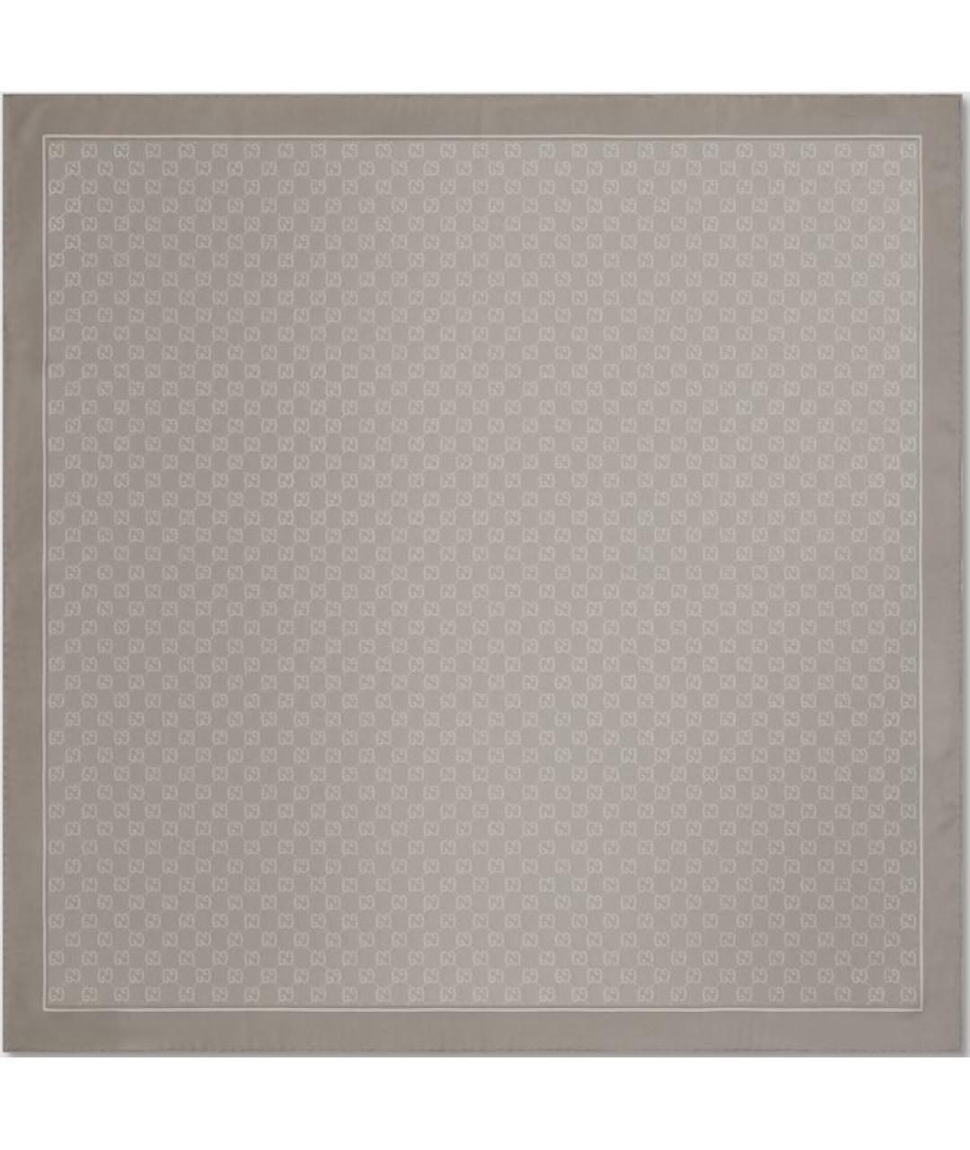 GUCCI Серый шелковый платок, фото 1