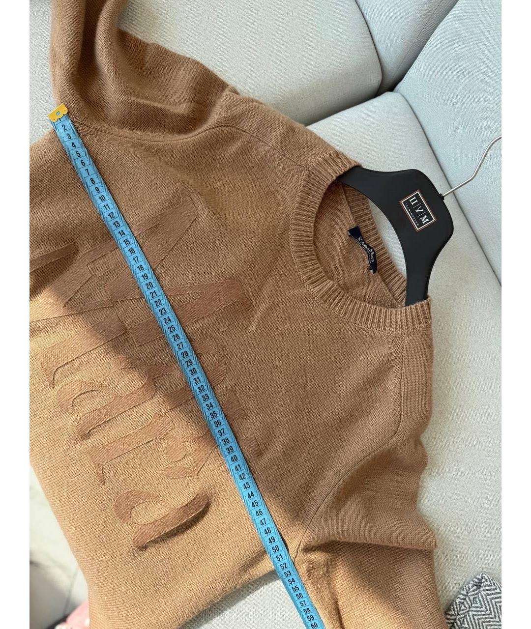 MAX MARA Бежевое кашемировое повседневное платье, фото 8