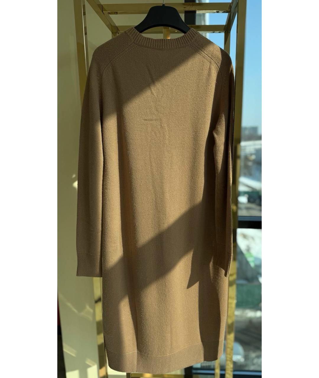 MAX MARA Бежевое кашемировое повседневное платье, фото 2