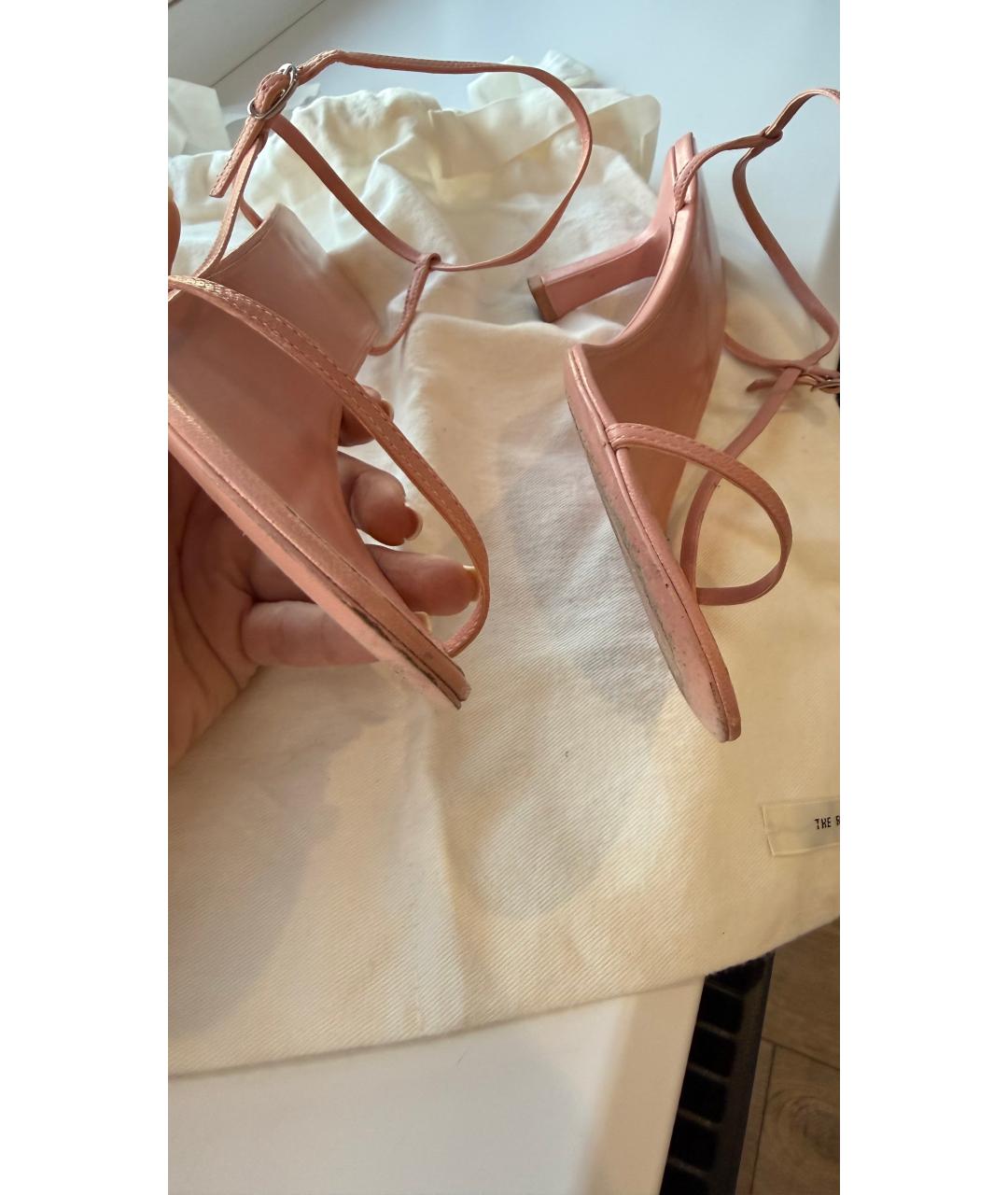 THE ROW Розовые кожаные босоножки, фото 3