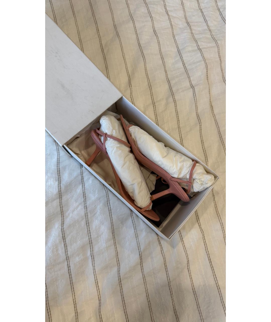 THE ROW Розовые кожаные босоножки, фото 5