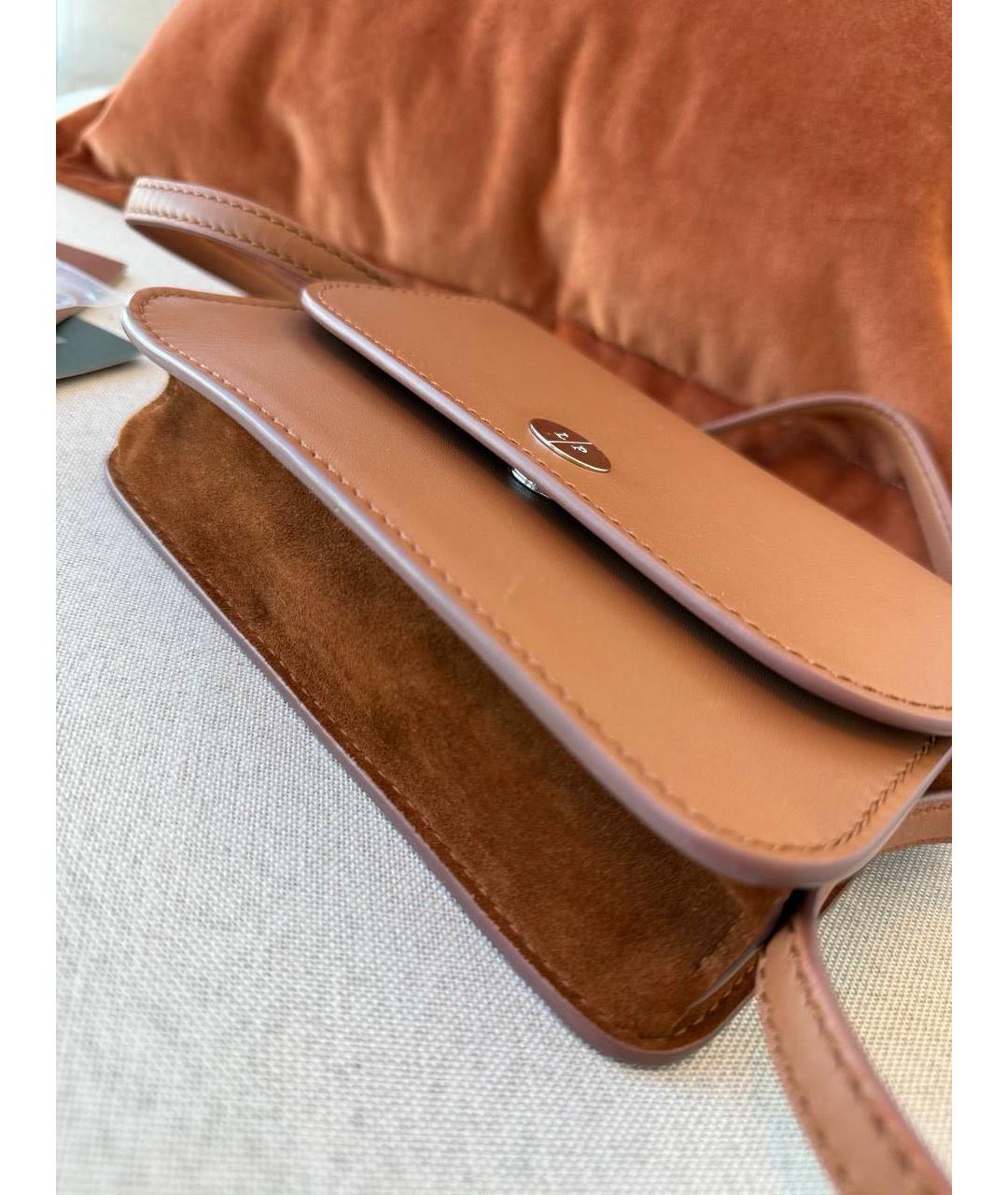 LORO PIANA Коричневая кожаная сумка через плечо, фото 3