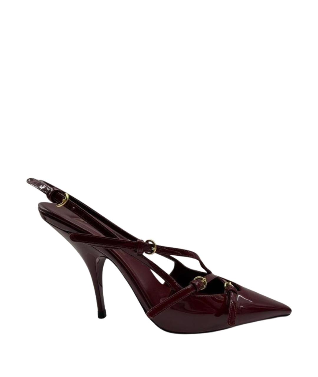 MIU MIU Бордовые туфли из лакированной кожи, фото 1