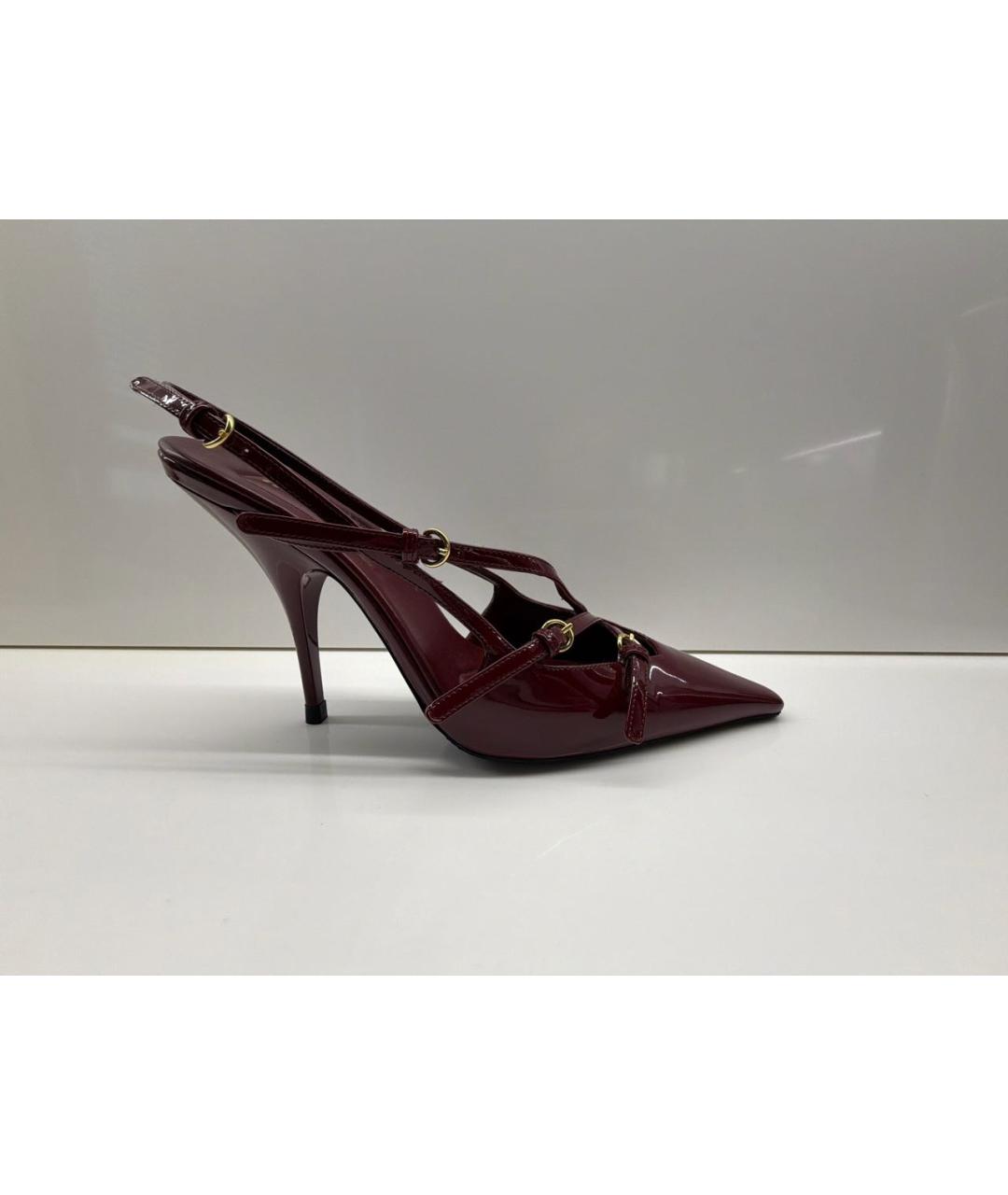 MIU MIU Бордовые туфли из лакированной кожи, фото 5