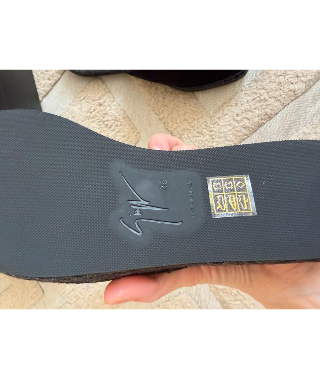 GIUSEPPE ZANOTTI DESIGN Черные замшевые сабо, фото 3