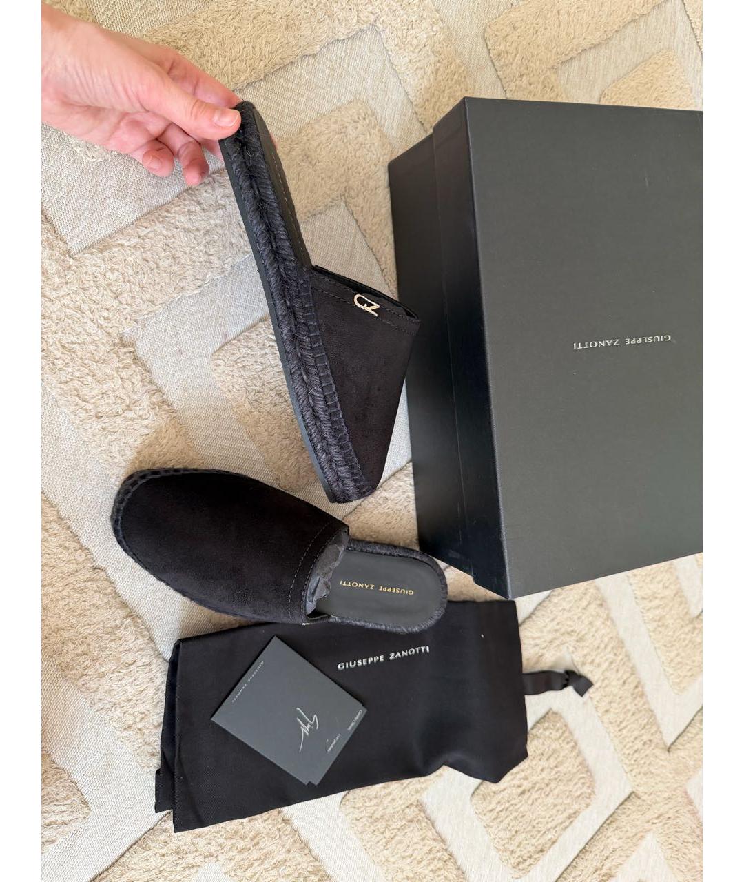 GIUSEPPE ZANOTTI DESIGN Черные замшевые сабо, фото 5