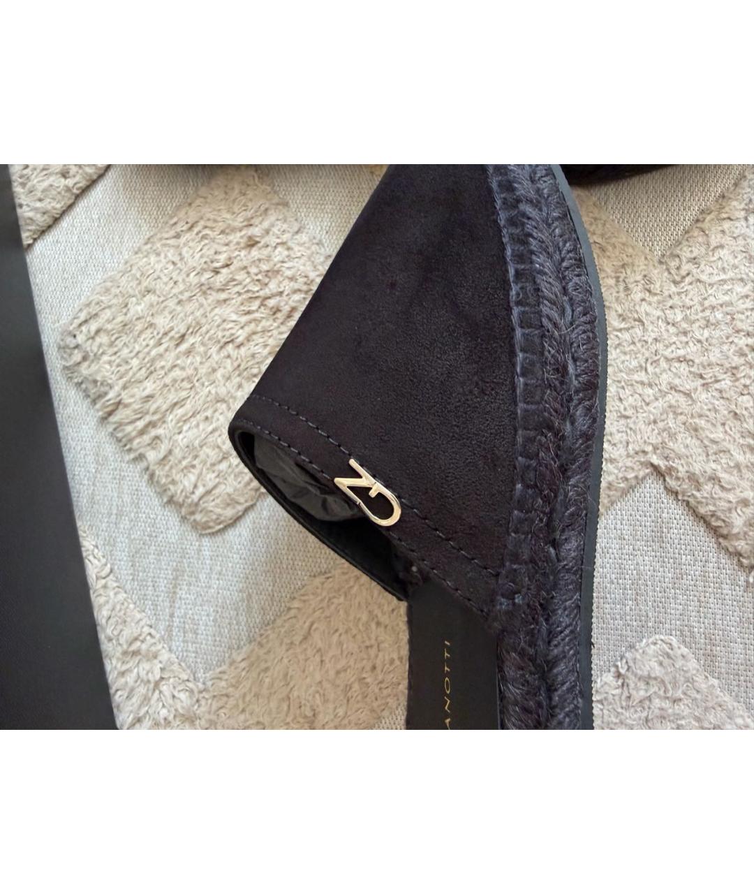 GIUSEPPE ZANOTTI DESIGN Черные замшевые сабо, фото 2