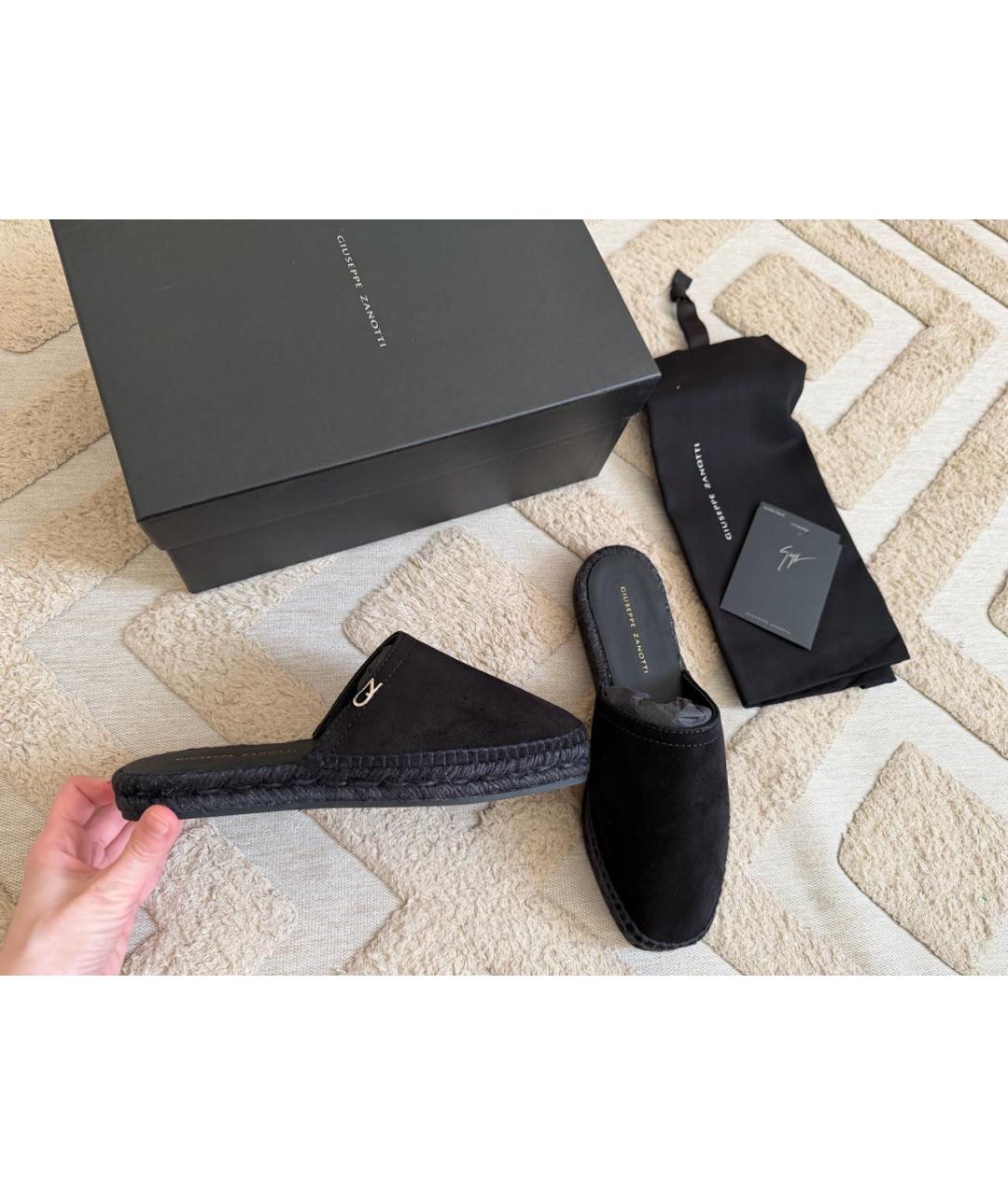 GIUSEPPE ZANOTTI DESIGN Черные замшевые сабо, фото 4