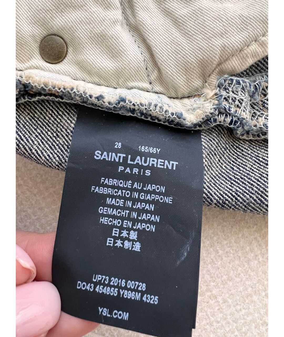 SAINT LAURENT Синяя деним юбка мини, фото 6