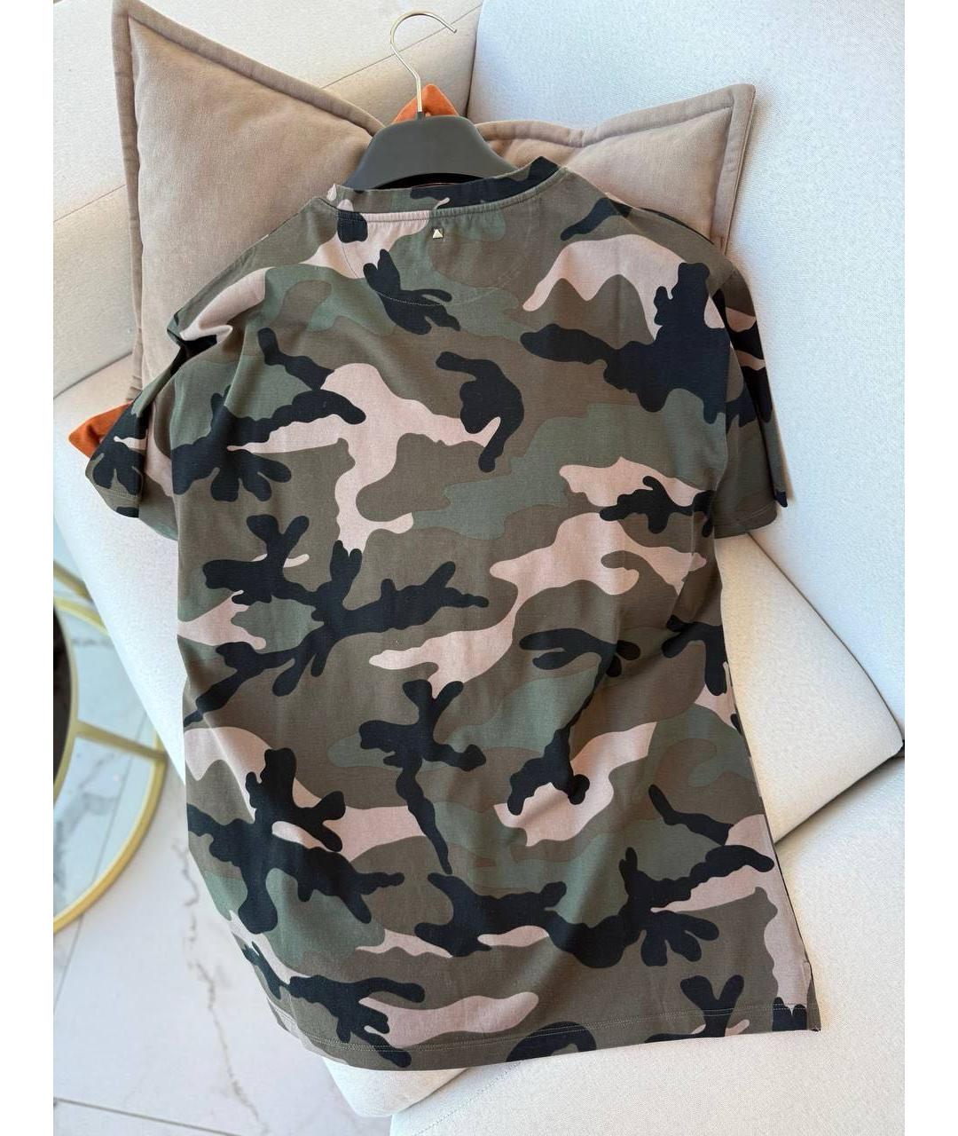 VALENTINO Хаки хлопковая футболка, фото 2