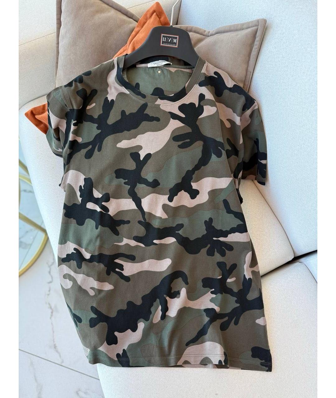 VALENTINO Хаки хлопковая футболка, фото 6