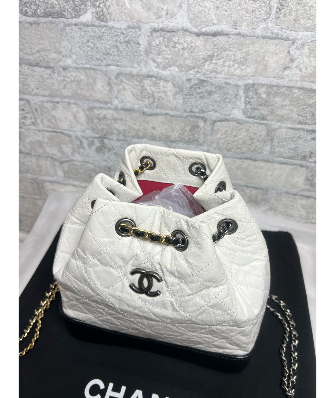 CHANEL Белый кожаный рюкзак, фото 3