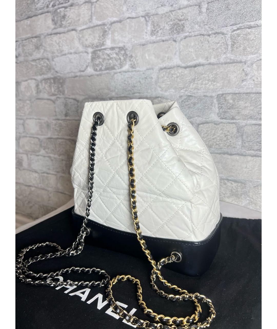 CHANEL Белый кожаный рюкзак, фото 5
