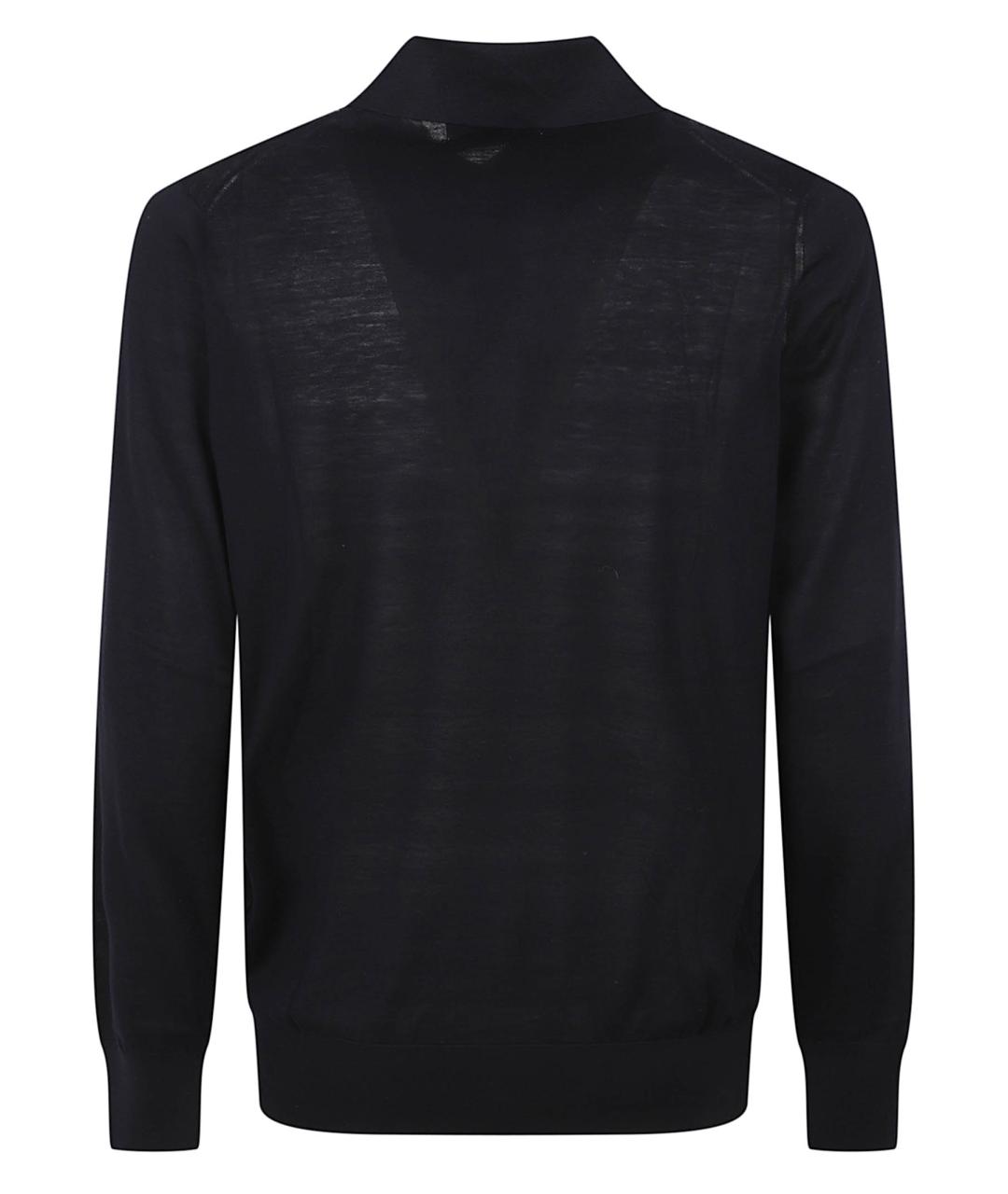 BRUNELLO CUCINELLI Темно-синее поло с длинным рукавом, фото 2