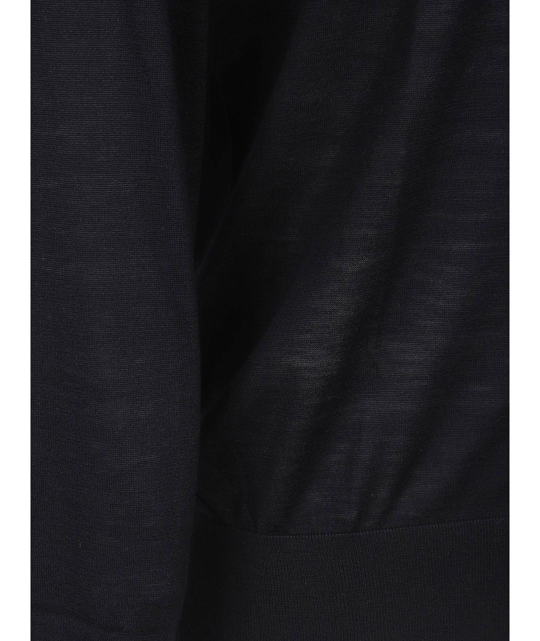 BRUNELLO CUCINELLI Темно-синее поло с длинным рукавом, фото 3