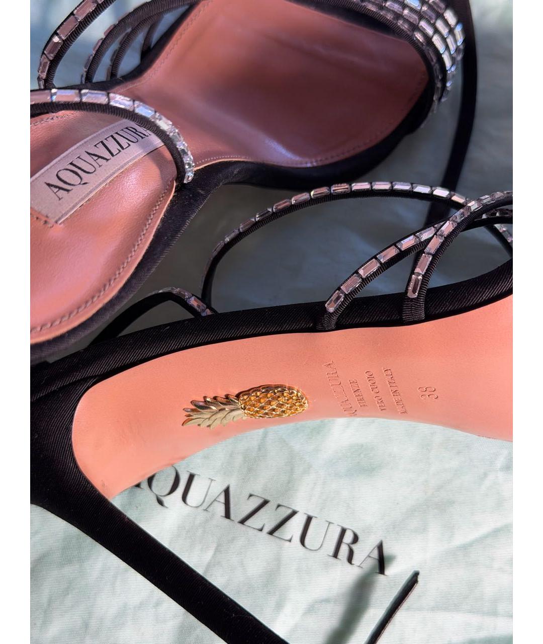 AQUAZZURA Черные босоножки, фото 4