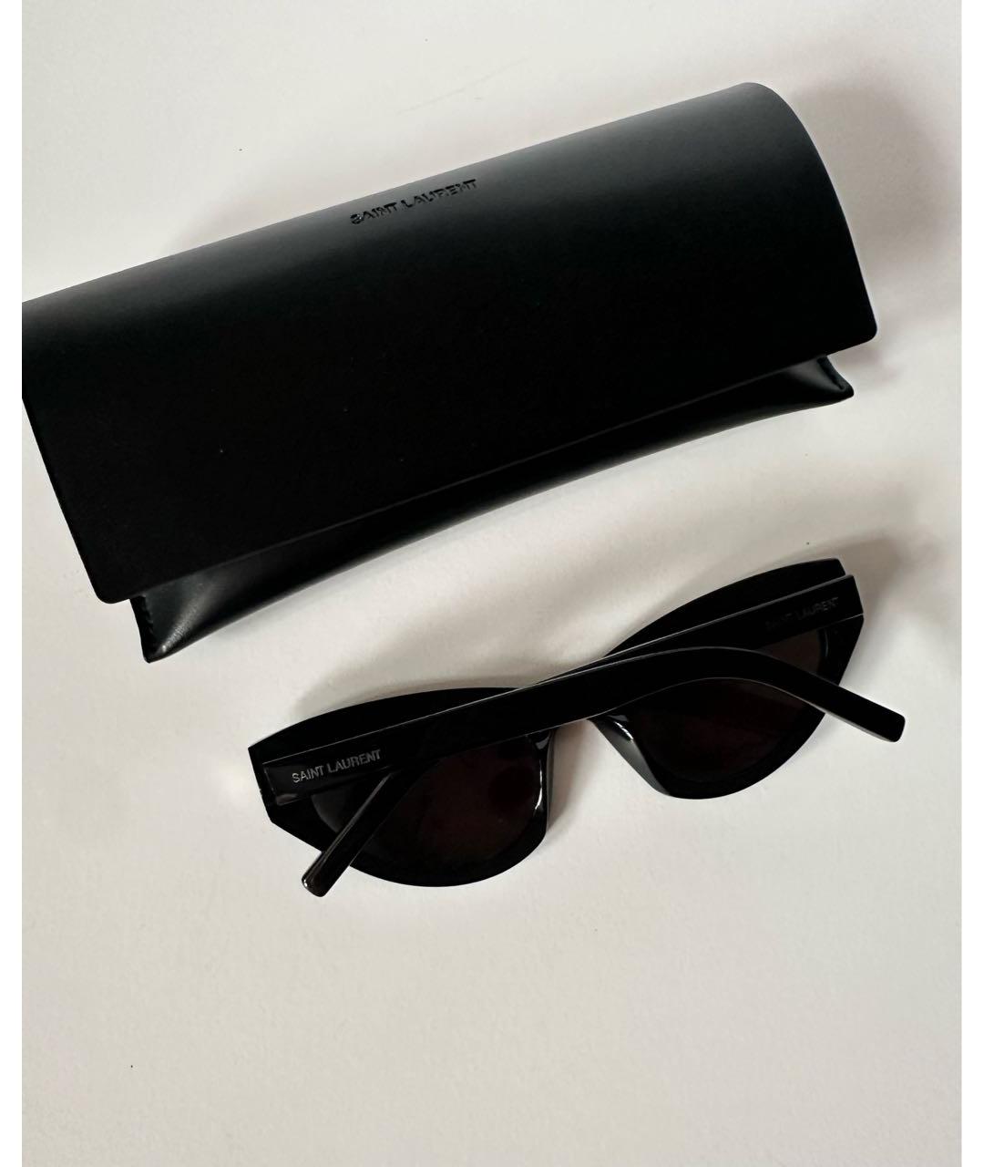 SAINT LAURENT Черные пластиковые солнцезащитные очки, фото 4
