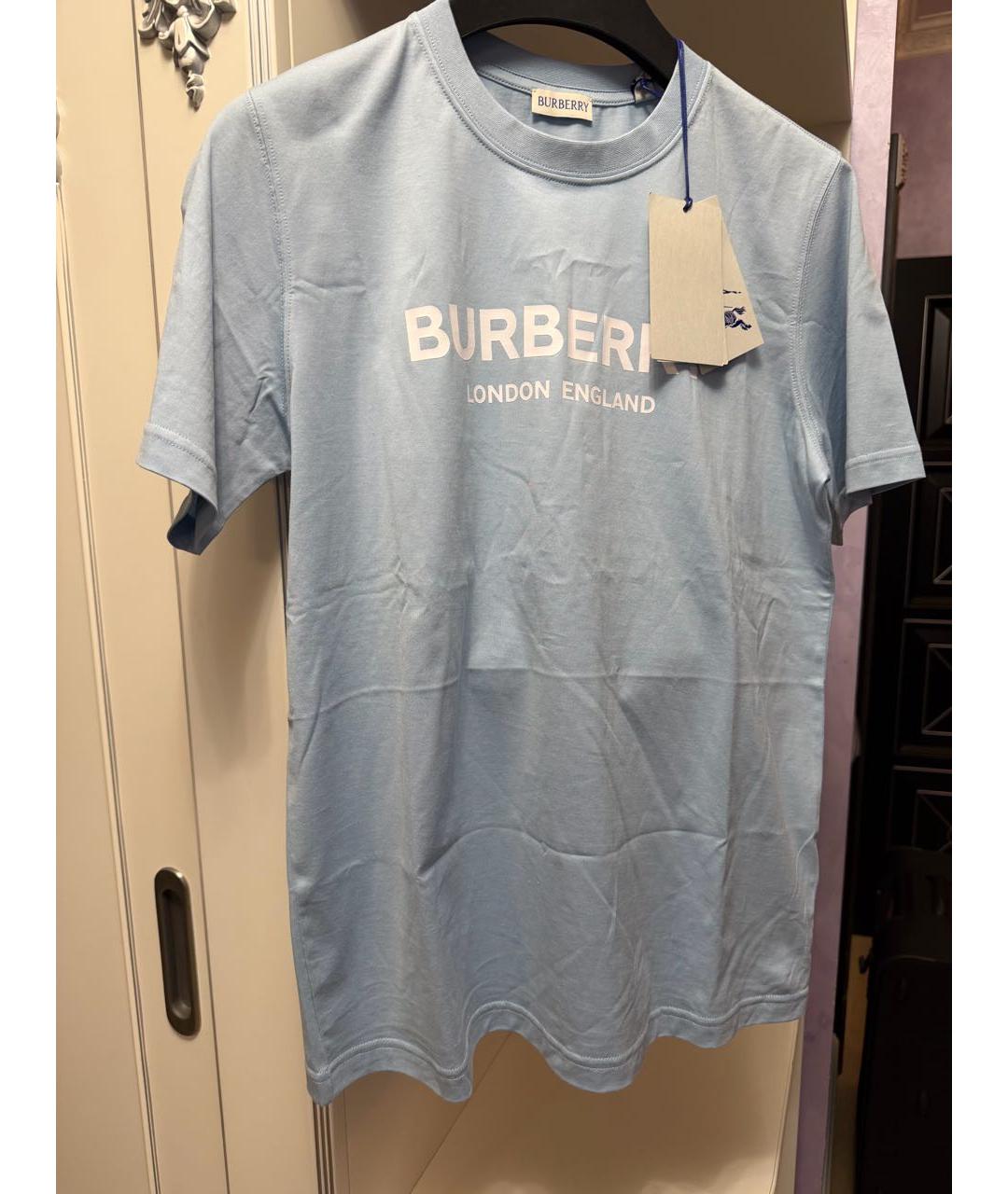 BURBERRY Бежевая хлопковая футболка, фото 6