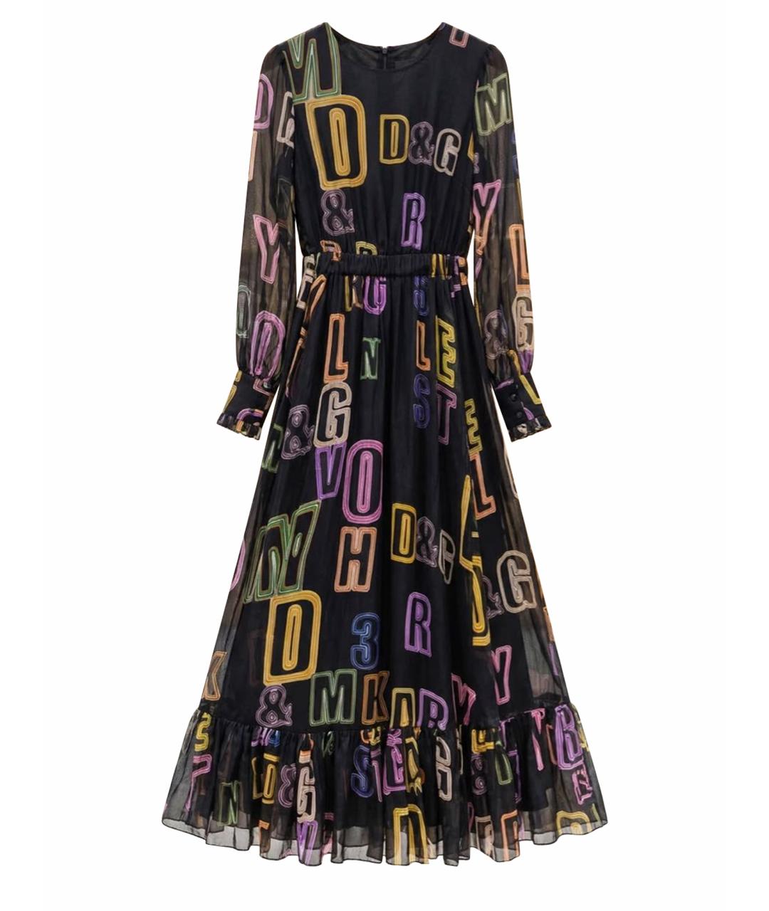 DOLCE&GABBANA Мульти шифоновое платье, фото 1