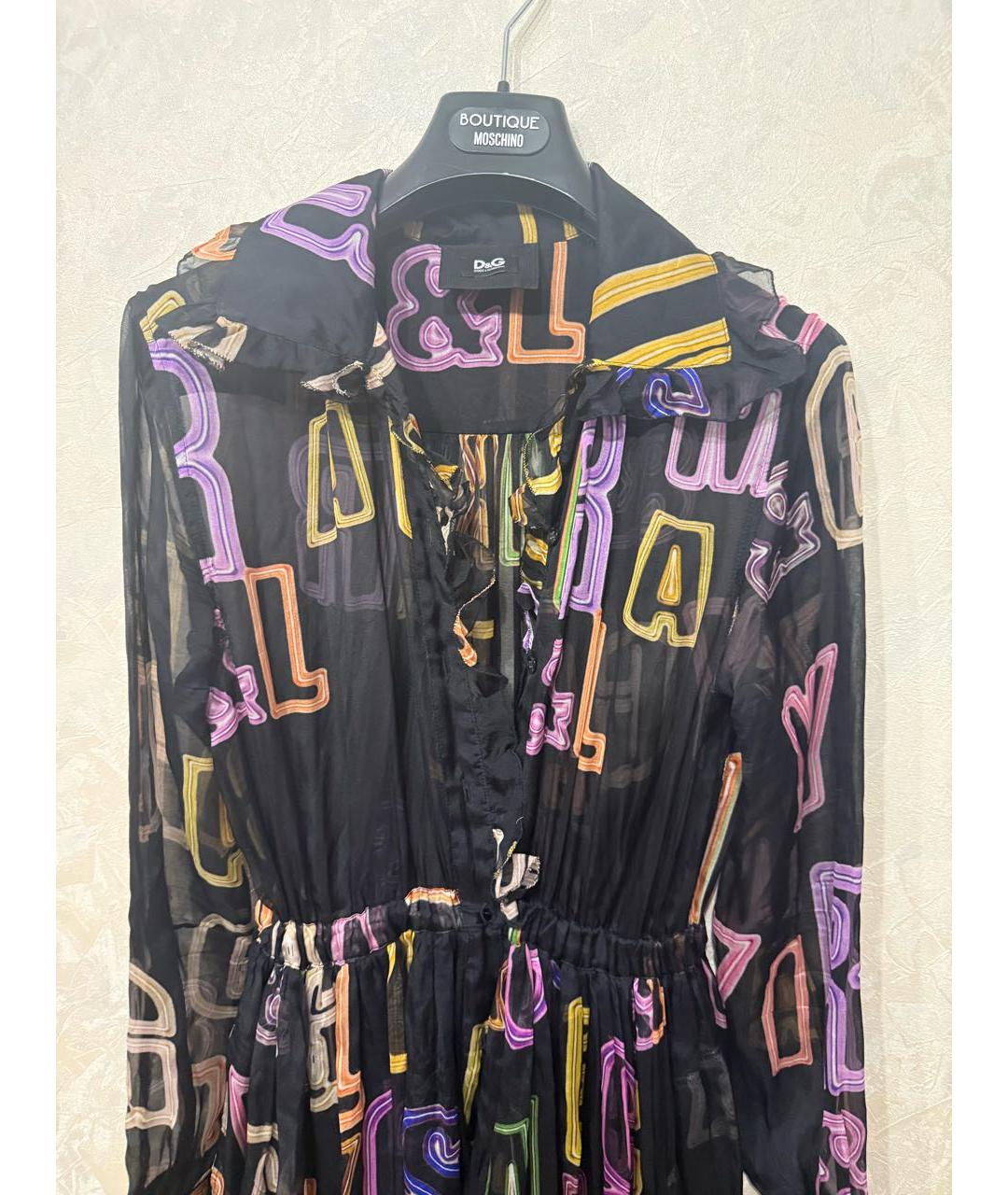 DOLCE&GABBANA Мульти шифоновое платье, фото 5