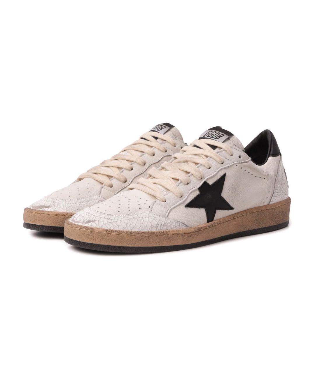 GOLDEN GOOSE DELUXE BRAND Бежевые кожаные кеды, фото 2