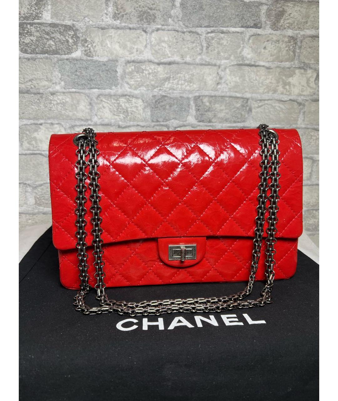 CHANEL Красная сумка через плечо из лакированной кожи, фото 3