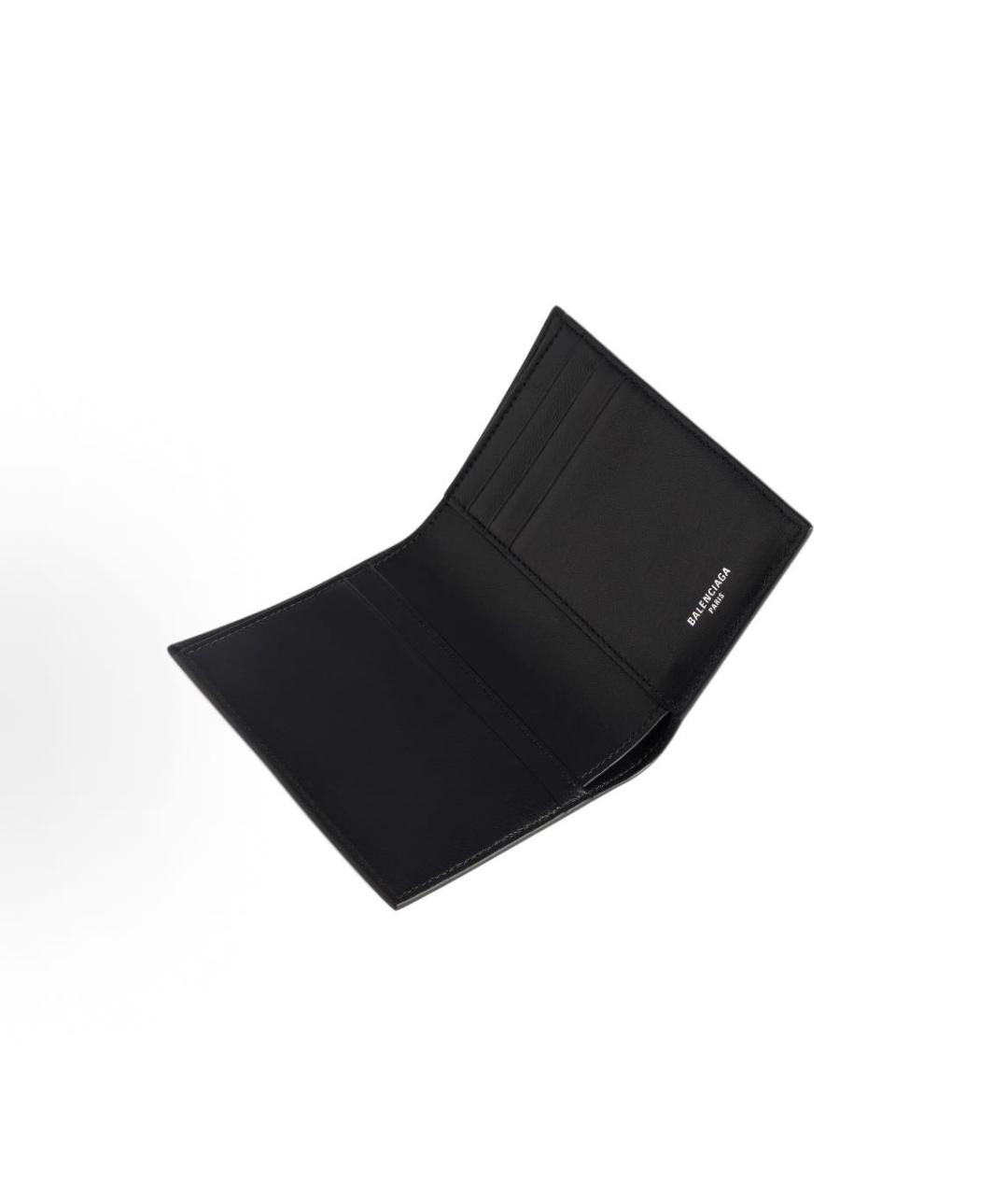 BALENCIAGA Черный кожаный кошелек, фото 3