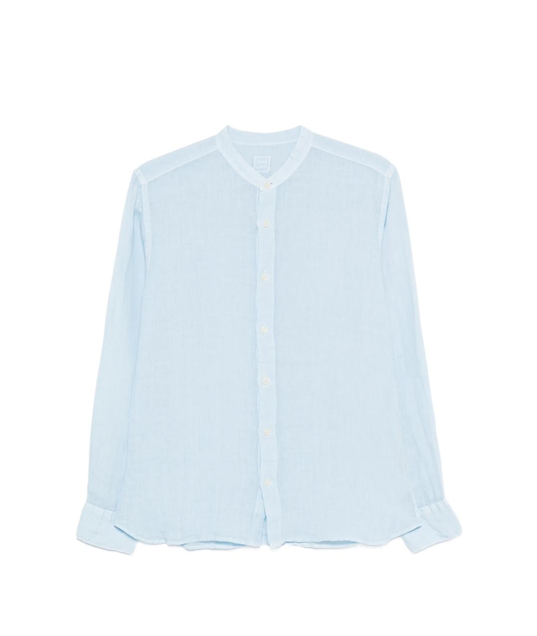 120% LINO Голубая льняная кэжуал рубашка, фото 1