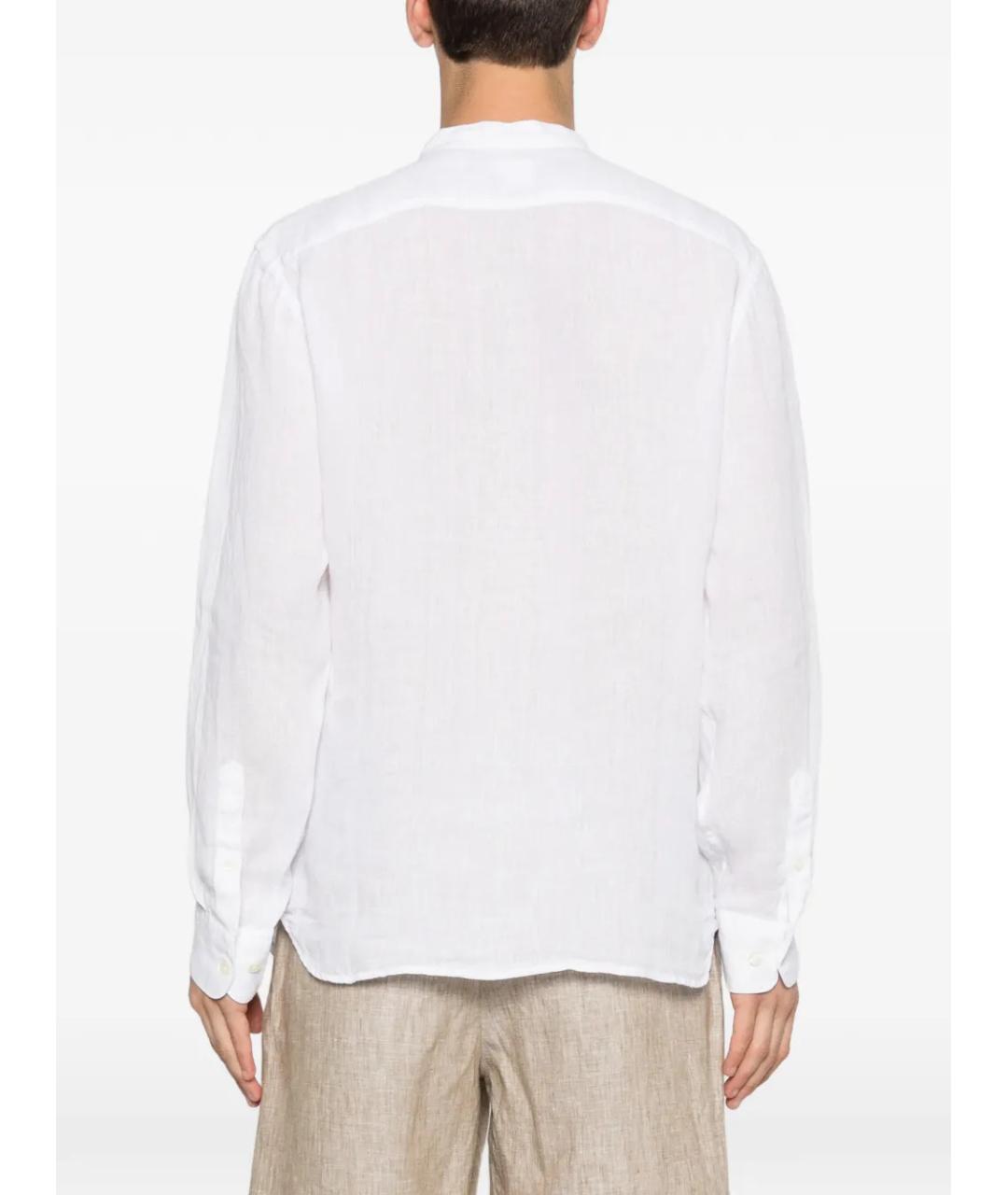 120% LINO Белая льняная кэжуал рубашка, фото 4