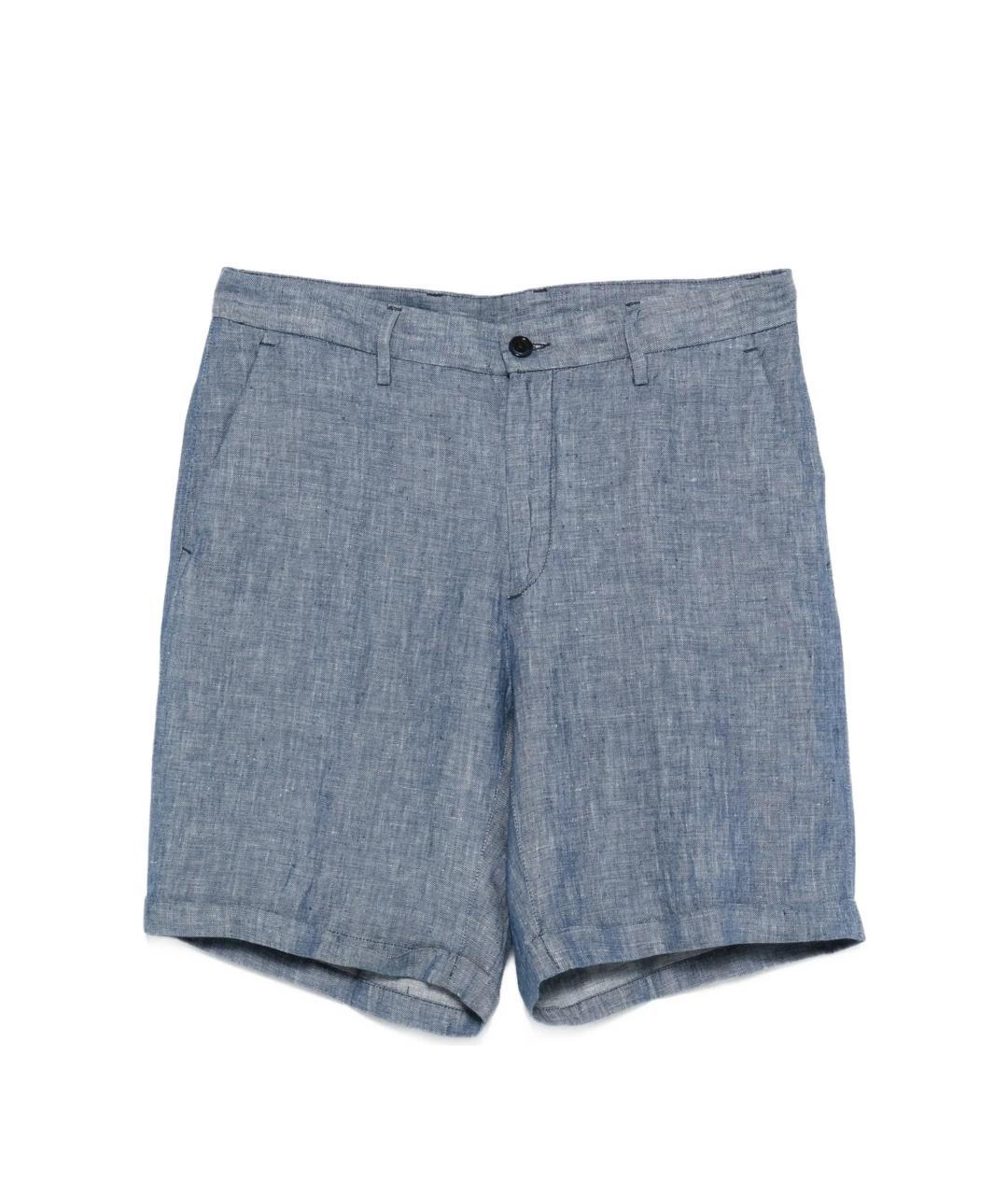 120% LINO Синие льняные шорты, фото 1