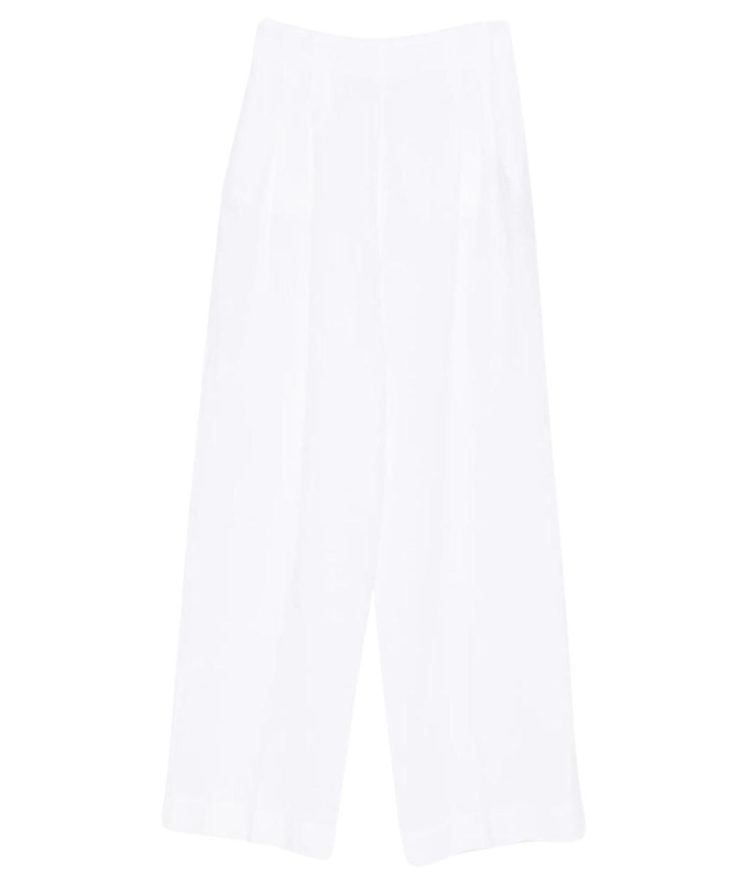 120% LINO Белые льняные прямые брюки, фото 1