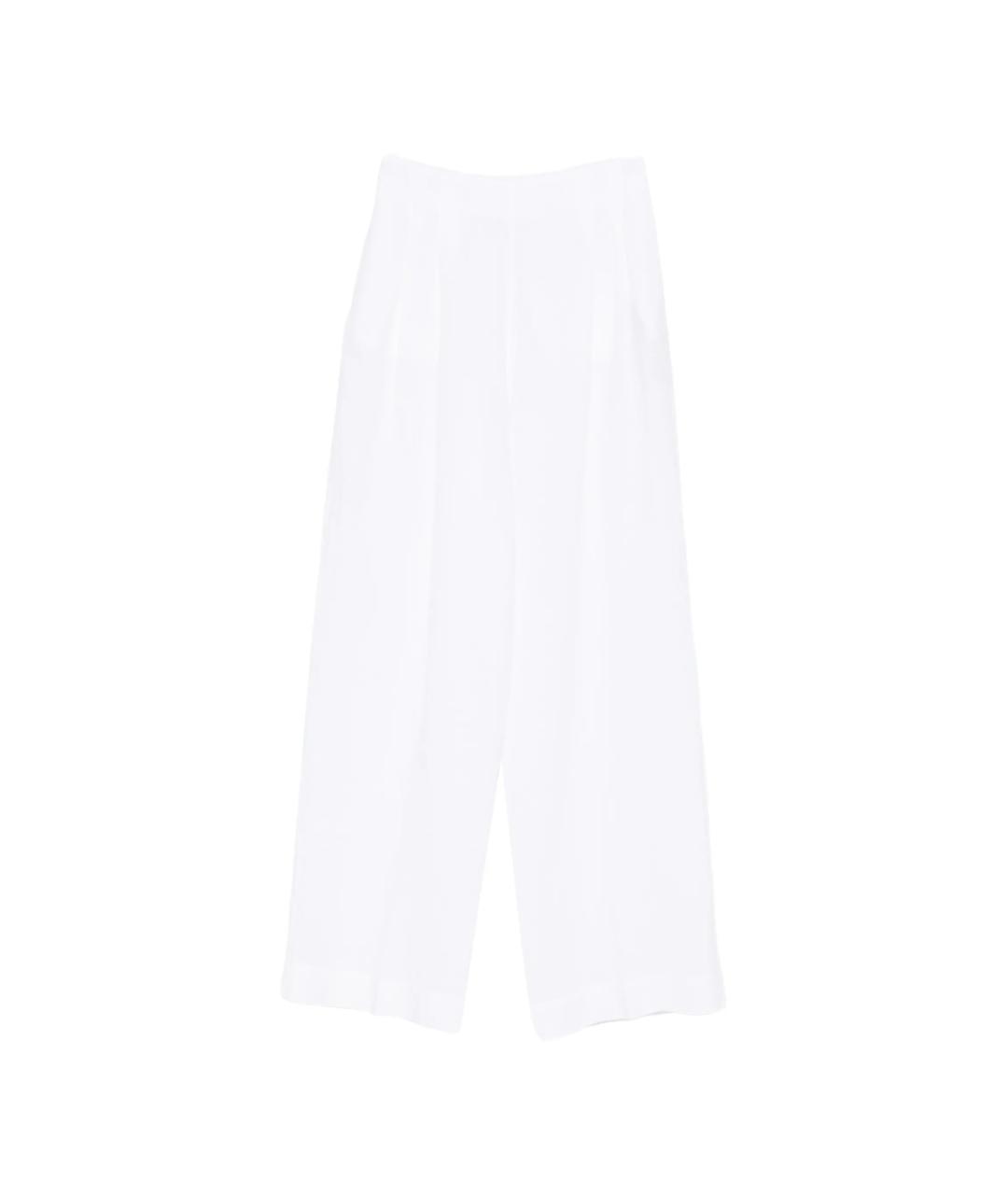 120% LINO Белые льняные прямые брюки, фото 4