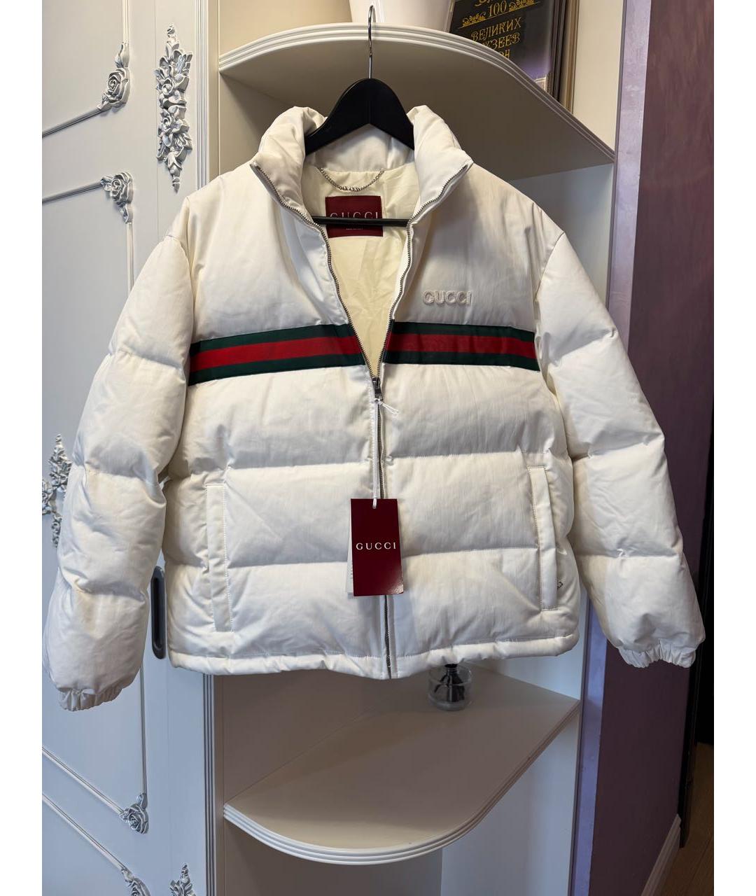 GUCCI Белый полиэстеровый пуховик, фото 2