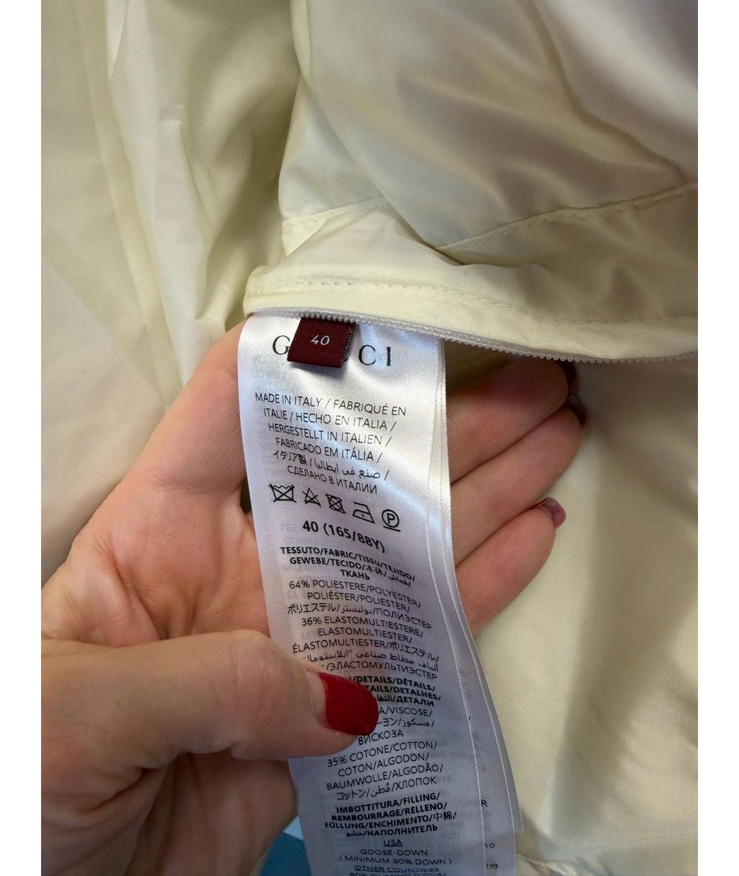 GUCCI Белый полиэстеровый пуховик, фото 7