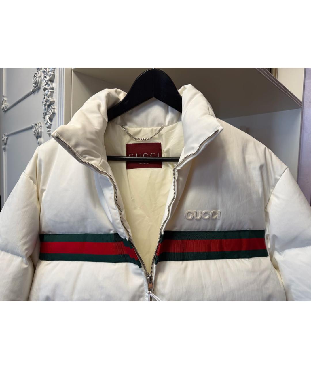 GUCCI Белый полиэстеровый пуховик, фото 4