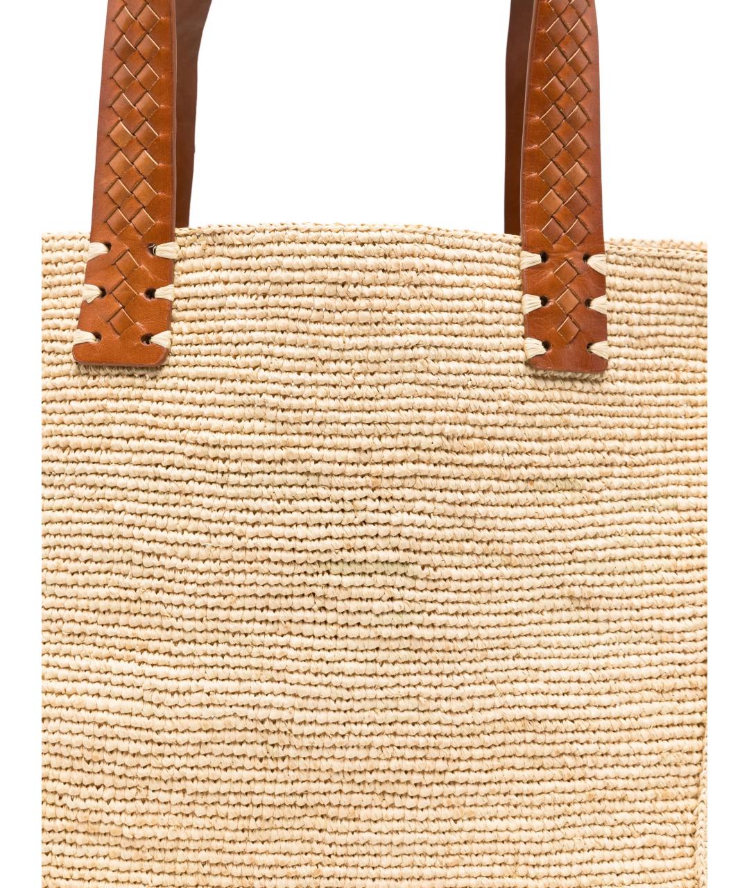 Dragon Diffusion Бежевая пелетеная пляжная сумка, фото 4