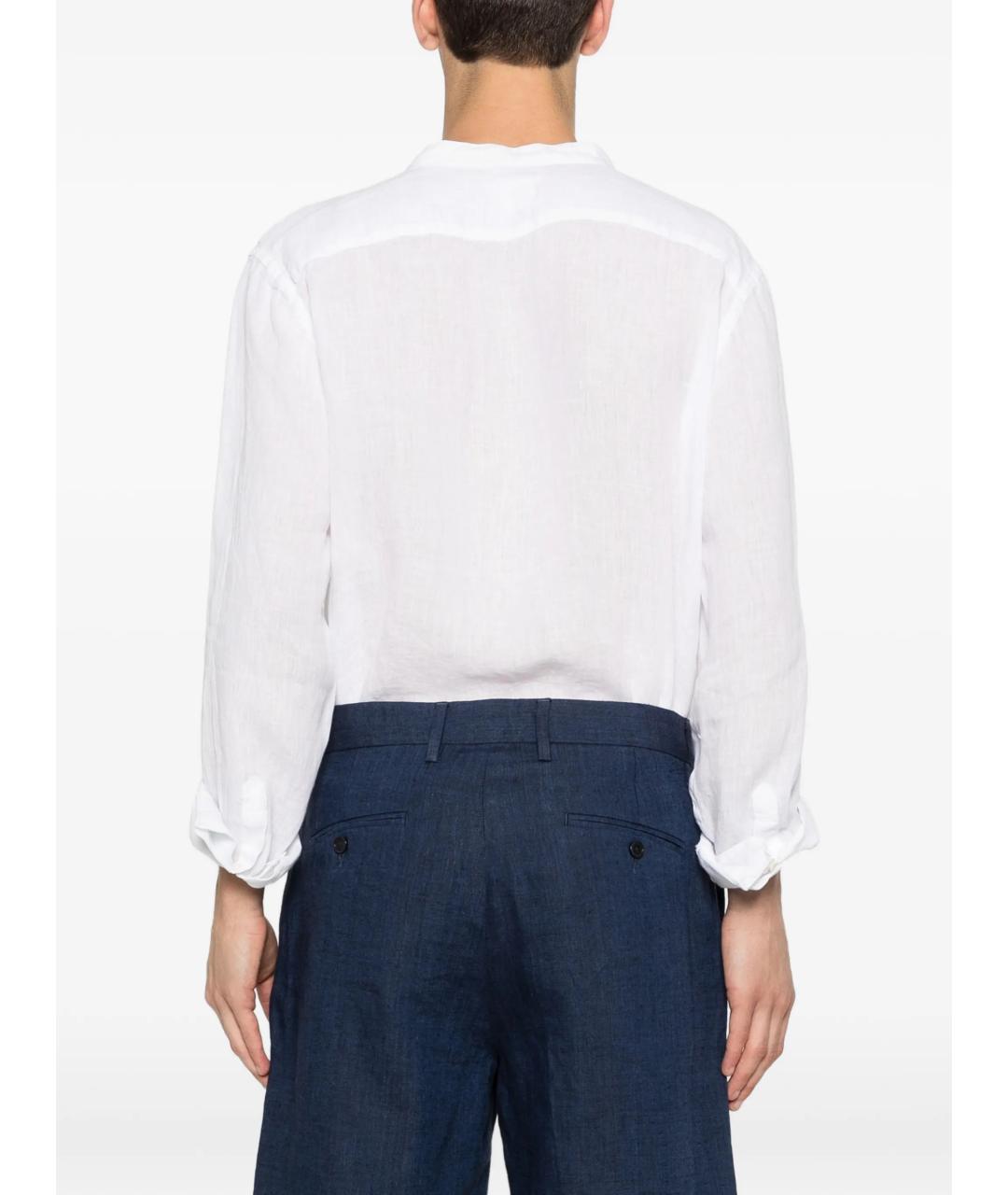 120% LINO Синие льняные шорты, фото 4