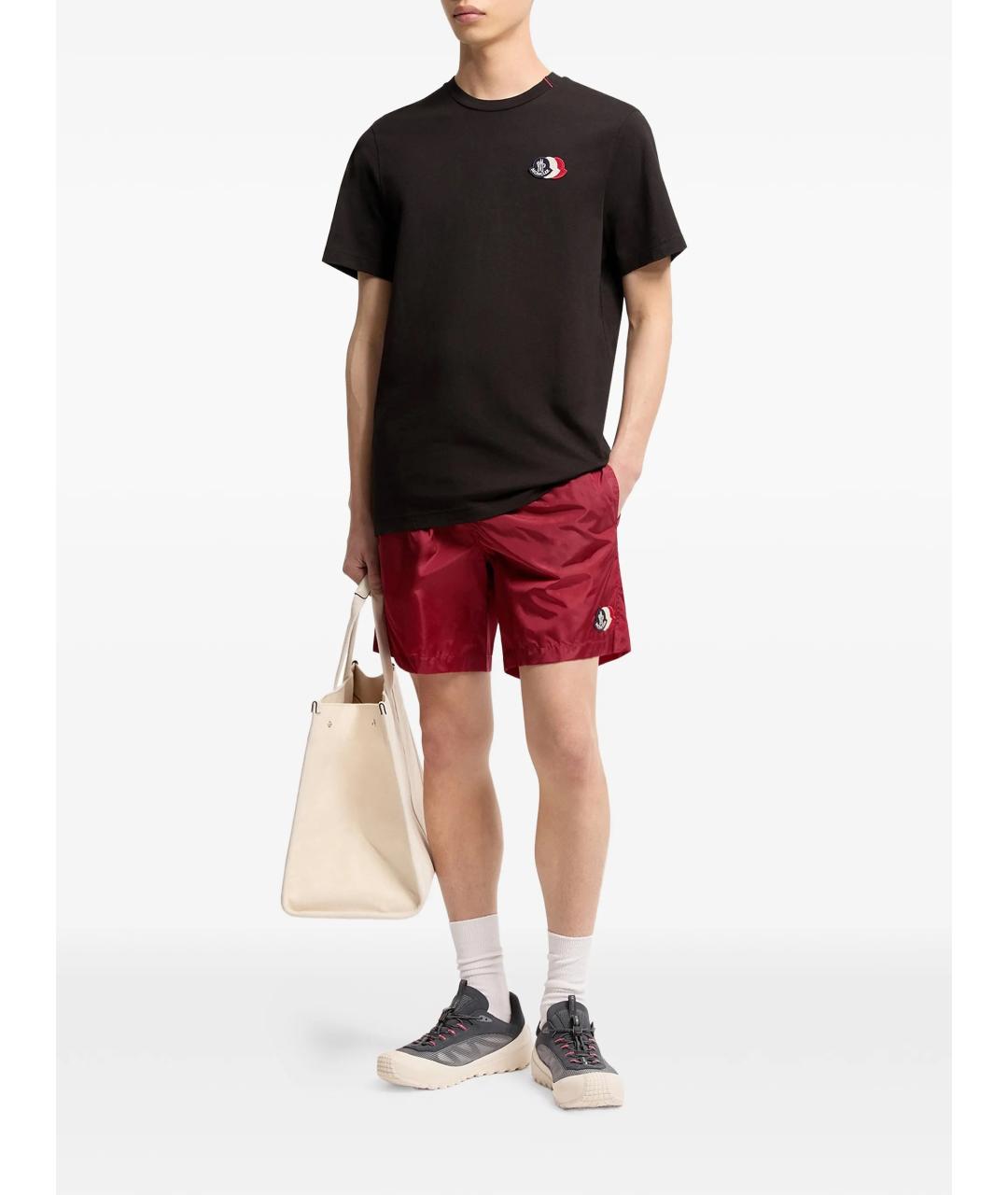 MONCLER Черная хлопковая футболка, фото 2