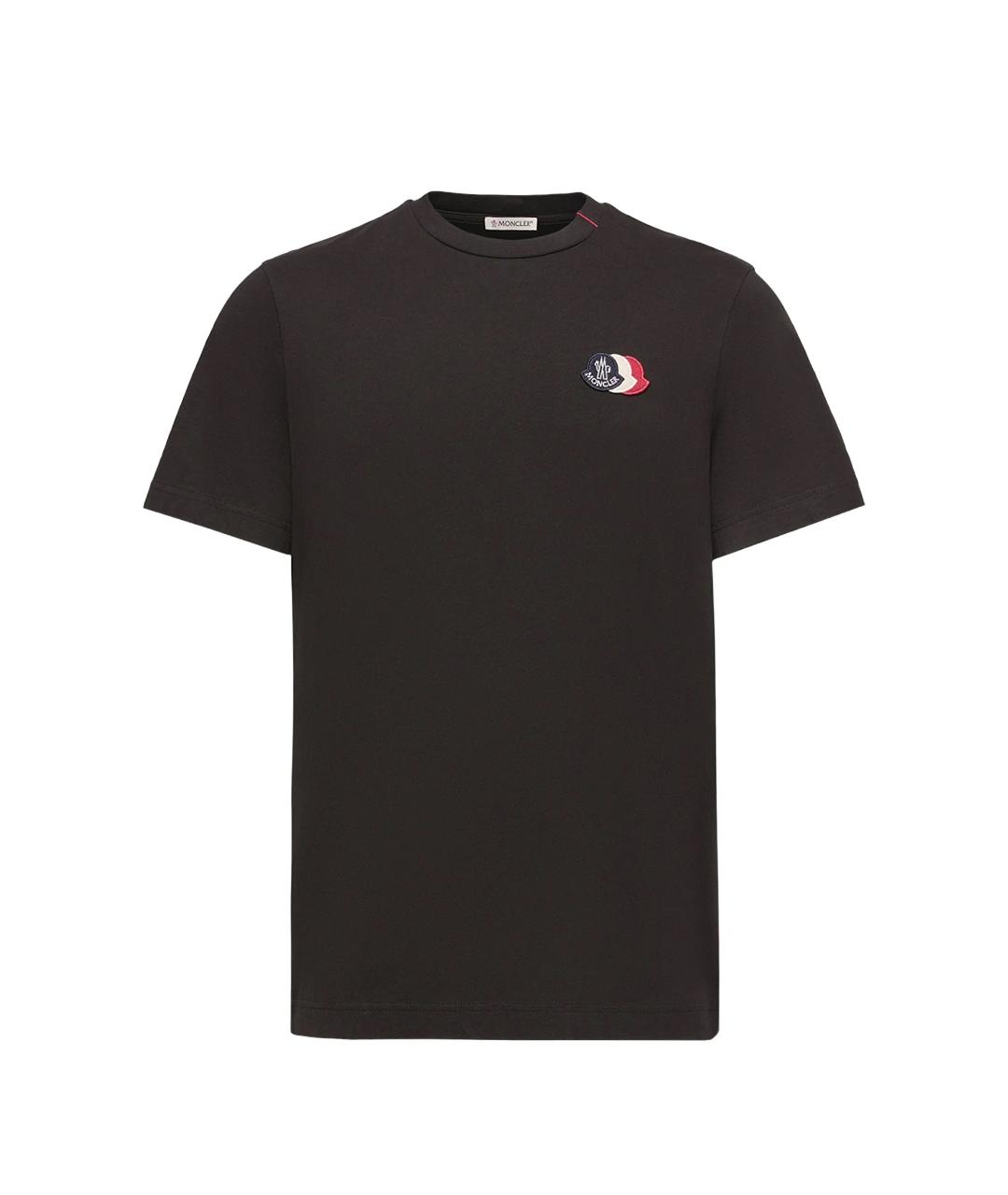 MONCLER Черная хлопковая футболка, фото 1