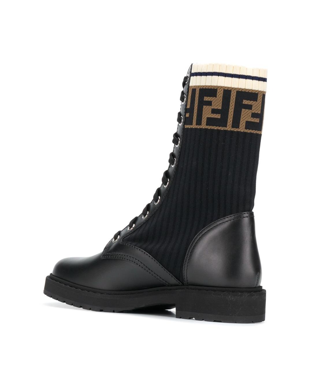 FENDI Черные кожаные ботинки, фото 4