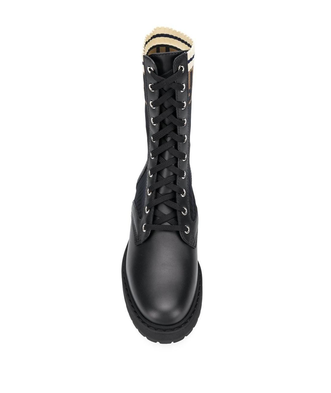FENDI Черные кожаные ботинки, фото 5