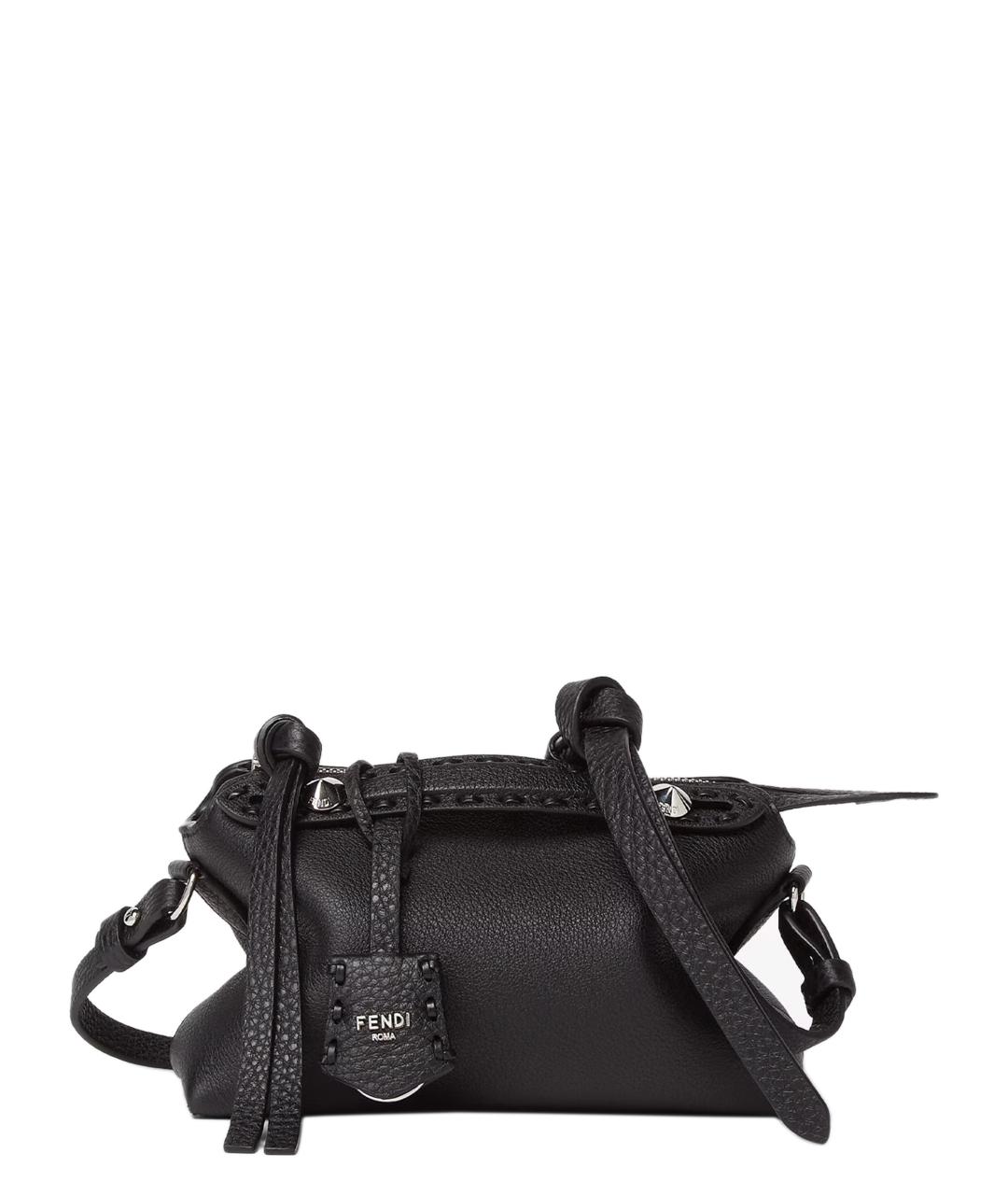 FENDI Черная кожаная сумка тоут, фото 2