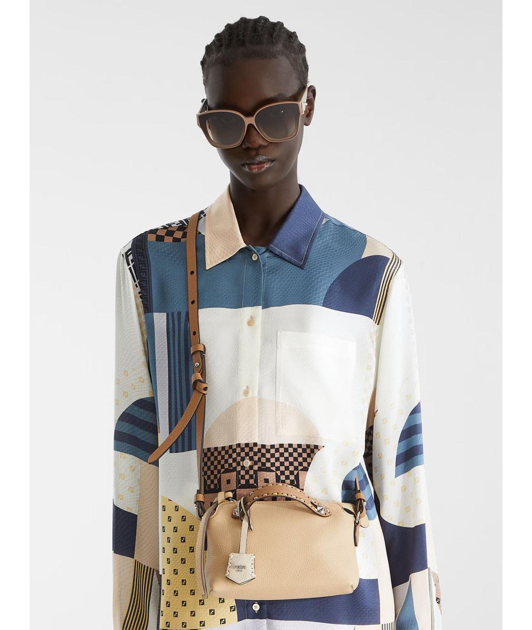 FENDI Бежевая кожаная сумка тоут, фото 2