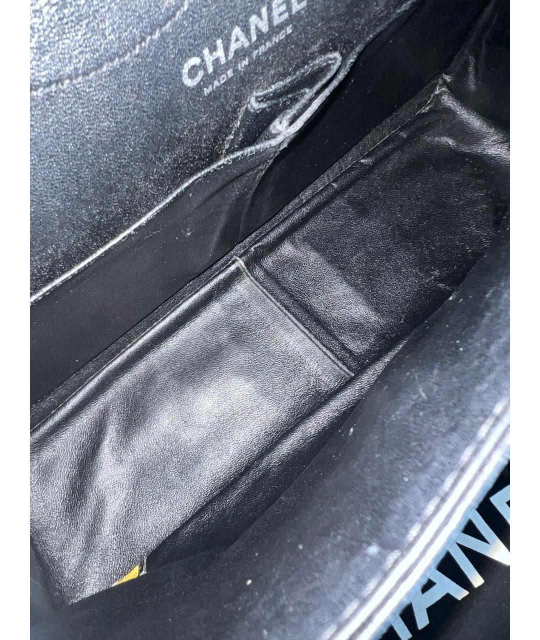 CHANEL Черная сумка через плечо из лакированной кожи, фото 8